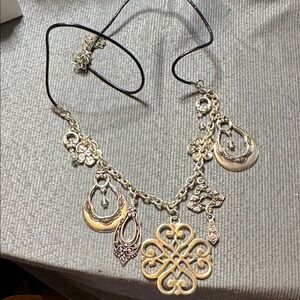 Silver-Tone Multi Charm Pendant Necklace - Women's Jewelry